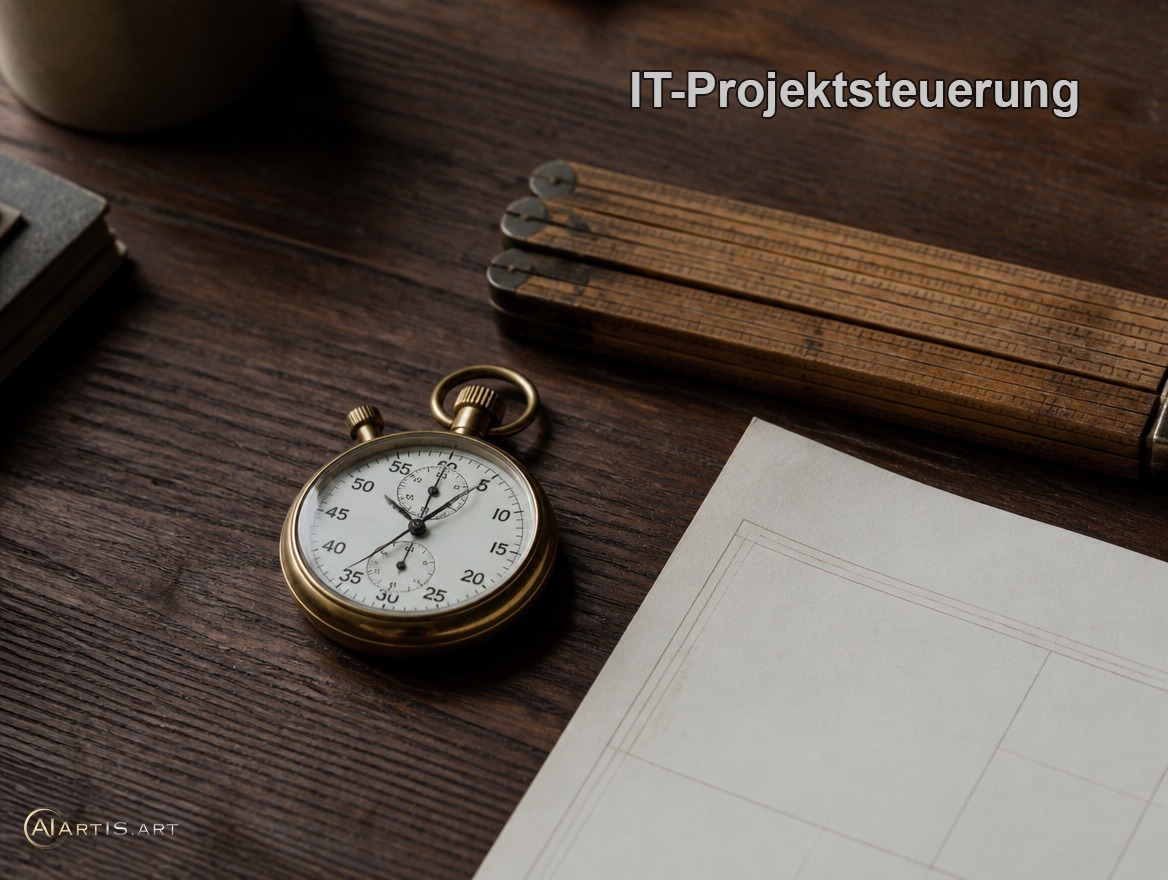 Stoppuhr, Zollstock und Planungsblatt – IT-Projektsteuerung